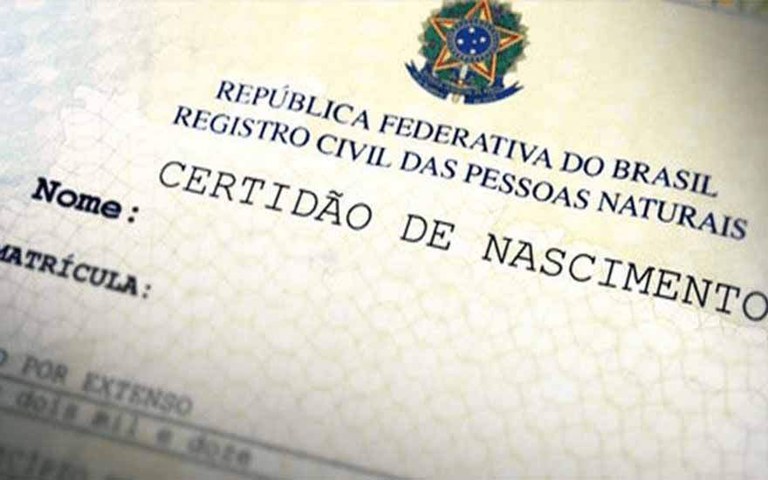 Certidão de nascimento | Crédito: Divulgação