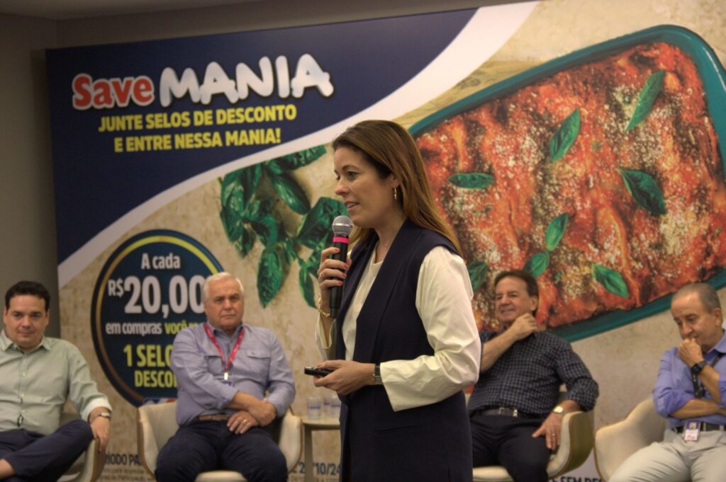 Beatriz Ramos durante o lançamento da nova campanha do Savegnago 2024 | Crédito: Divulgação